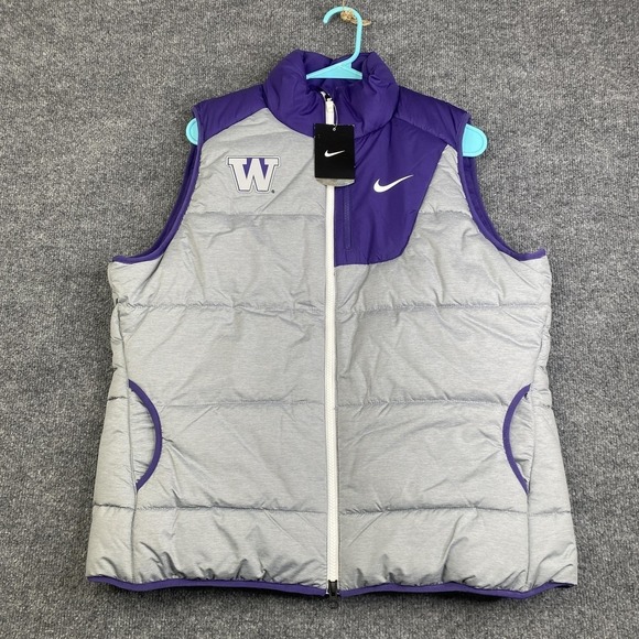 Nike Jackets & Blazers - Washington Huskies Jacket Womens XL Gray Purple Nike NCAA Football Puffer Vest